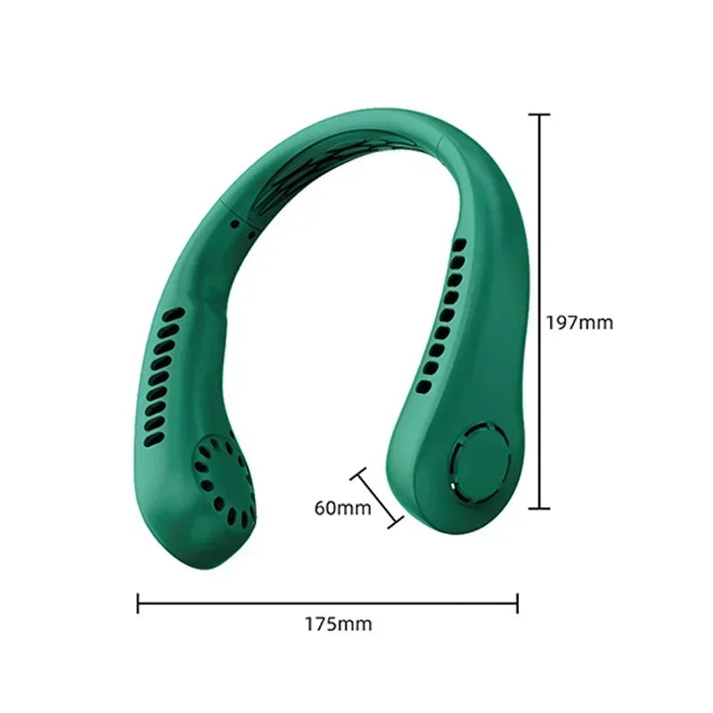 Portable Mini Neck Hanging Fan USB Rechargeable Wearable for Outdoor Sports Running Travel No Blades Summer Cool