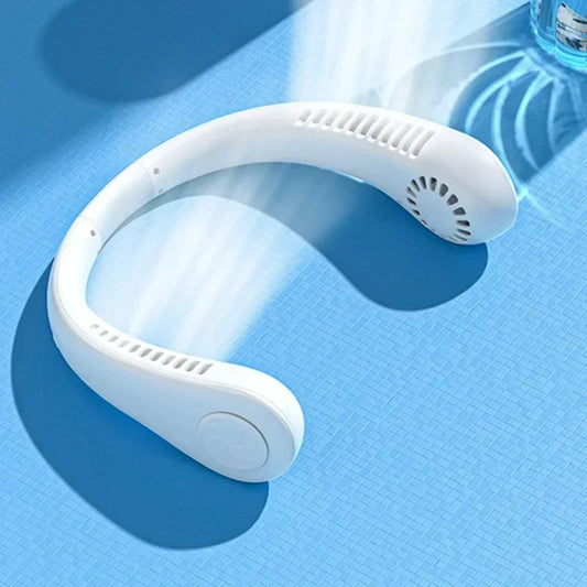 Portable Mini Neck Hanging Fan USB Rechargeable Wearable for Outdoor Sports Running Travel No Blades Summer Cool